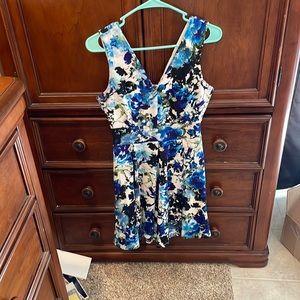 A haute monde dress, floral pattern.